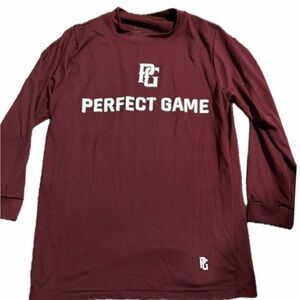 Perfect game youth small maroon baseball shirt
